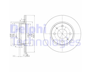 Диск тормозной передний не вентилируемый для Nissan Sunny B12/N13 1986-1990 новый