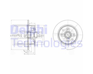 Диск тормозной задний для Opel Kadett E 1984-1992 новый