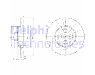 Диск тормозной передний вентилируемый для Mazda MX-3 1991-1998 новый