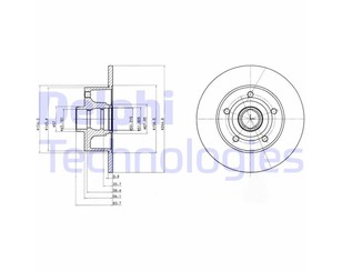 Диск тормозной задний для Audi A4 [B5] 1994-2001 новый