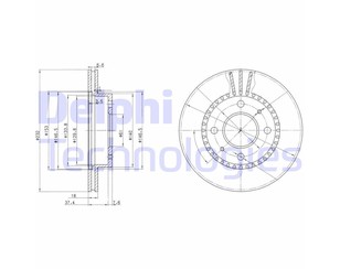 Диск тормозной передний вентилируемый для Nissan Almera N15 1995-2000 новый