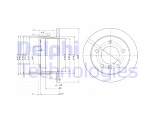 Диск тормозной задний для Mercedes Benz G-Class W460 1979-1993 новый