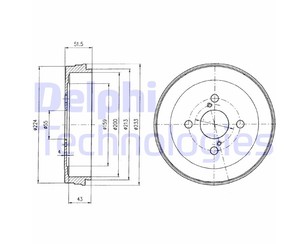 Барабан тормозной для Scion xA 2004-2006 новый