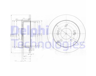 Диск тормозной задний для Hyundai Sonata IV (EF)/ Sonata Tagaz 2001-2012 новый