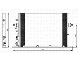 Радиатор кондиционера (конденсер) для Ford Cougar 1998-2001 новый