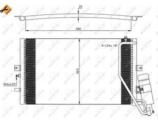 Радиатор кондиционера (конденсер) для SAAB 9-5 1997-2010 новый