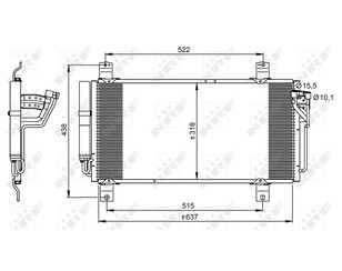 Радиатор кондиционера (конденсер) для Mazda Mazda 6 (GH) 2007-2013 новый