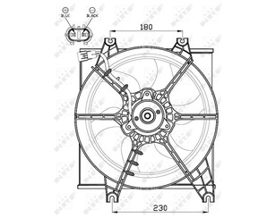 Вентилятор радиатора для Hyundai Accent II (+TAGAZ) 2000-2012 новый