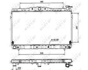 Радиатор основной для Hyundai Accent II (+TAGAZ) 2000-2012 новый