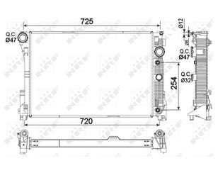 Радиатор основной для Mercedes Benz GLK-Class X204 2008-2015 новый