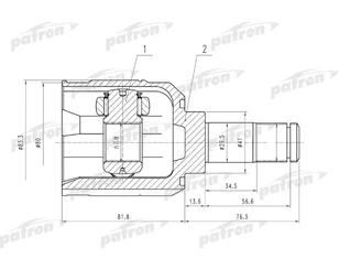 ШРУС внутренний передний для Hyundai Sonata IV (EF)/ Sonata Tagaz 2001-2012 новый