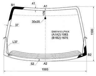 Стекло лобовое (ветровое) для Chrysler Voyager/Caravan 1996-2001 новый