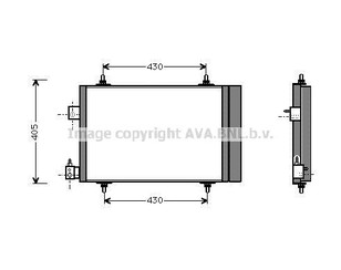 Радиатор кондиционера (конденсер) для Peugeot 307 2001-2008 новый