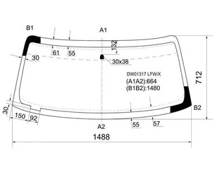 Стекло лобовое (ветровое) для Ford Ranger 1998-2006 новый