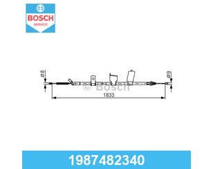 Трос стояночного тормоза левый для Nissan Qashqai+2 (JJ10) 2008-2014 новый