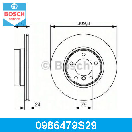 BOSCH Диск тормозной вентилируемый (310x24) 5 отв передний вентилируемый 5 отв.