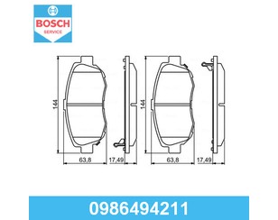 Колодки тормозные передние к-кт для Lexus GS 300/400/430 1998-2004 новый