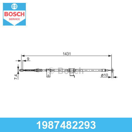 Трос стояночного тормоза левый