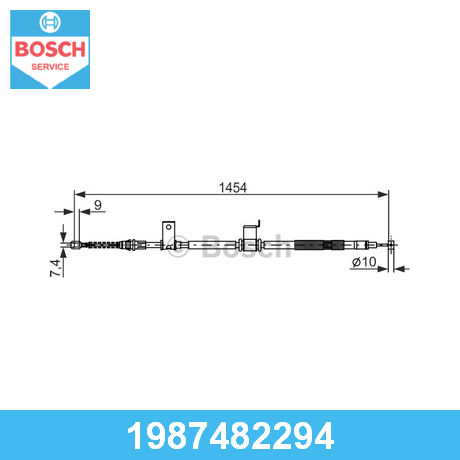 Трос стояночного тормоза правый