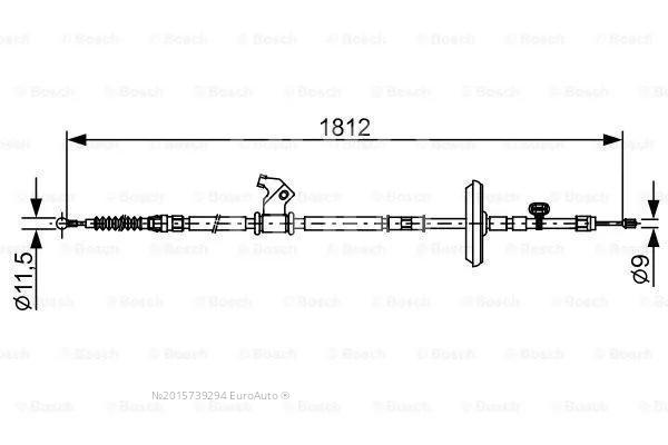 Трос стояночного тормоза левый
