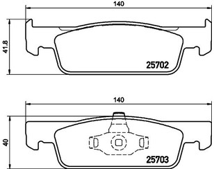 Колодки тормозные передние к-кт для VAZ Lada X-Ray 2016> новый