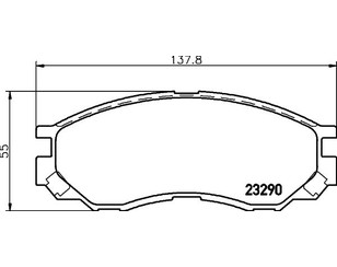 Колодки тормозные передние к-кт для Mitsubishi L400 1994-2006 новый