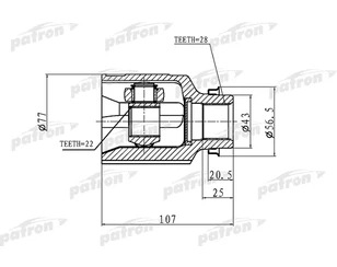 ШРУС внутренний передний для Kia Sephia II/Shuma II 2001-2004 новый