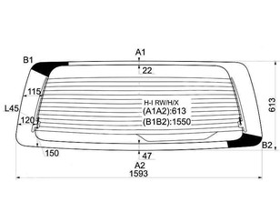 Стекло заднее для Hyundai H-100 1993-2004 новый