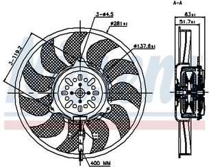 Вентилятор радиатора для Audi Allroad quattro 2006-2012 новый
