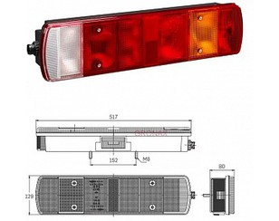 Фонарь задний правый для Scania 4 T series 1995-2007 новый