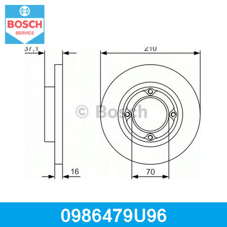 Диск тормозной передний не вентилируемый