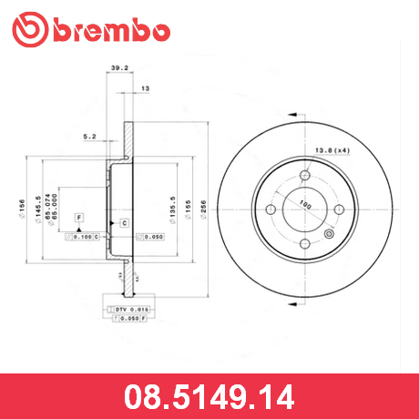 Диск тормозной передний невентилируемый