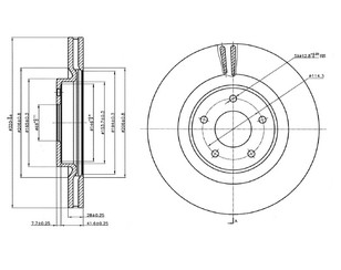 Диск тормозной передний вентилируемый для Infiniti JX/QX60 (L50) 2013> новый