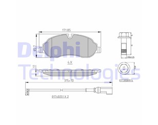 Колодки тормозные передние к-кт для Ford Transit 2014> новый