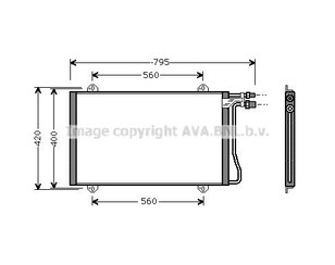 Радиатор кондиционера (конденсер) для Mercedes Benz Sprinter (901-905)/Sprinter Classic (909) 1995-2006 новый