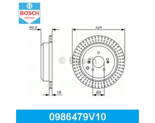 Диск тормозной задний для Hyundai ix55 2007-2013 новый