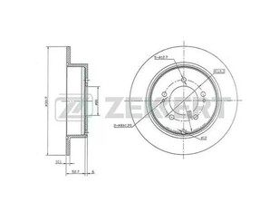 Диск тормозной задний для Dodge Caliber 2006-2011 новый