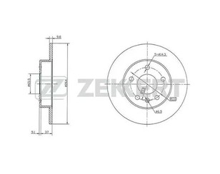 Диск тормозной задний для Opel Astra G 1998-2005 новый