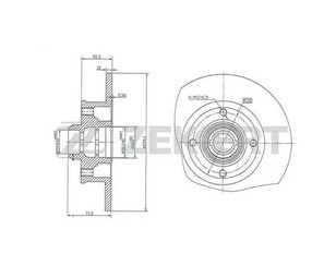 Диск тормозной задний для VW Golf III/Vento 1991-1997 новый