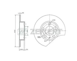 Диск тормозной задний для VW Polo 2001-2009 новый