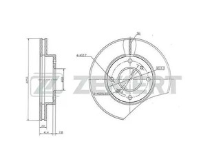 Диск тормозной передний вентилируемый для Nissan Sunny Y10 1990-2000 новый