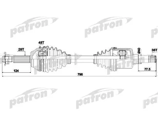 Полуось передняя левая для Ford Transit 2006-2013 новый