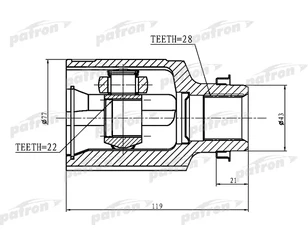 ШРУС внутренний передний для Mazda Xedos-6 1992-1999 новый