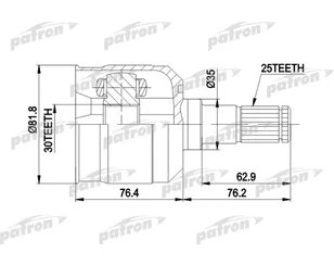 ШРУС внутренний передний для Mitsubishi Galant (E5) 1993-1997 новый