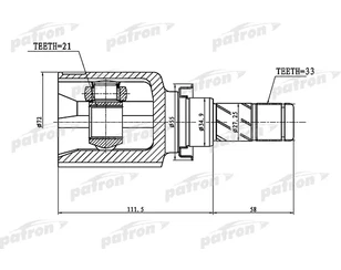 ШРУС внутренний передний для Mitsubishi Colt (Z3) 2003-2012 новый