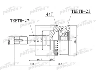 ШРУС наружный передний для Nissan Primera P12E 2002-2007 новый