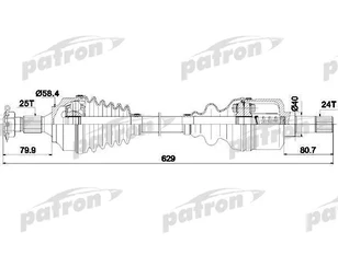 Полуось передняя левая для Citroen C4 2005-2011 новый