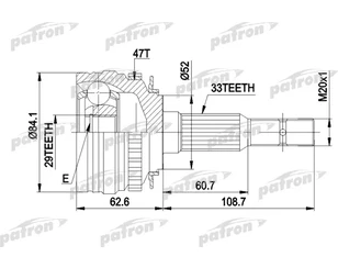 ШРУС наружный передний 29 для Chevrolet Rezzo 2005-2010 новый