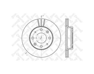 Диск тормозной передний вентилируемый для Honda Civic 1988-1991 новый