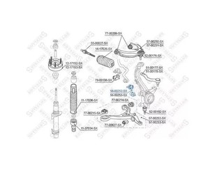 Стойка переднего стабилизатора левая для Honda Crosstour 2010-2015 новый